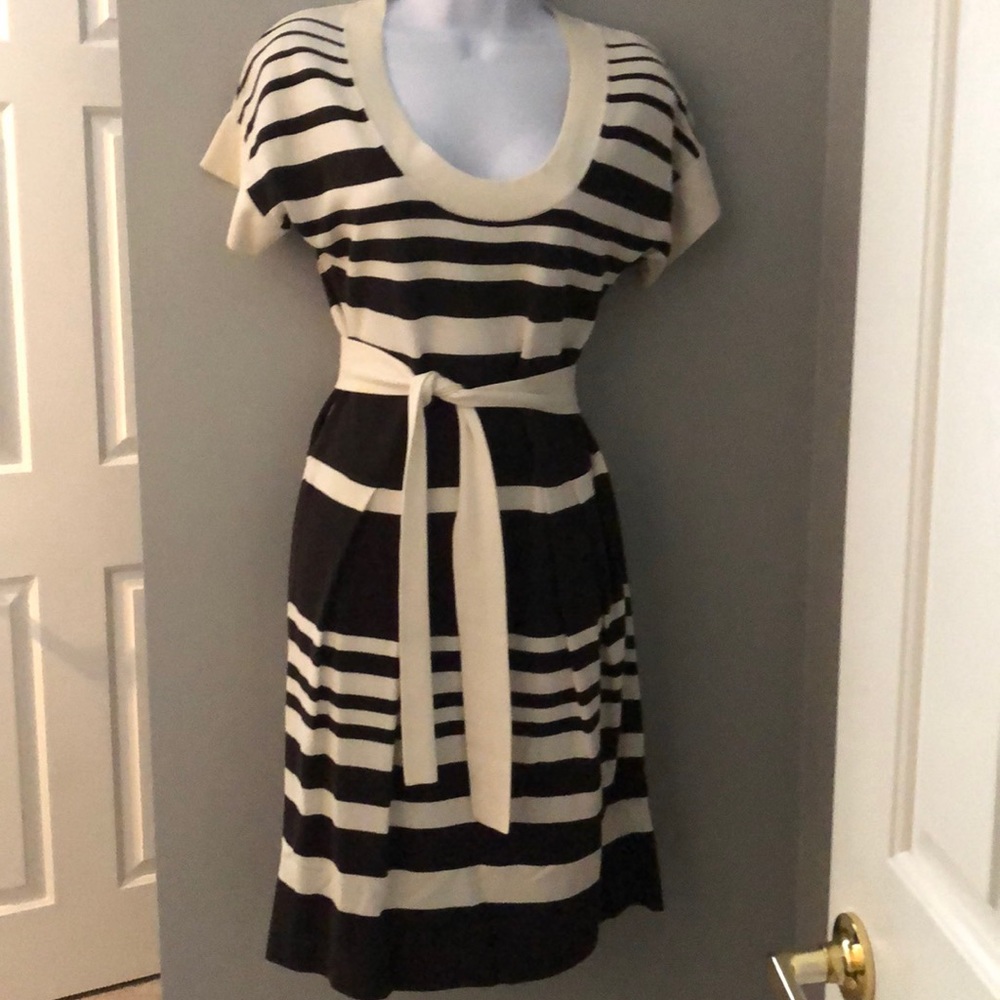 Banana Republic dress: striped brown & white